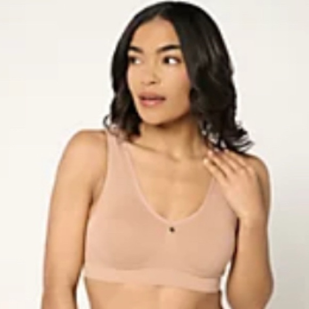 Breezies Cooling Comfort Seamless Wirefree Bra - Warm Sand 3X - EUC